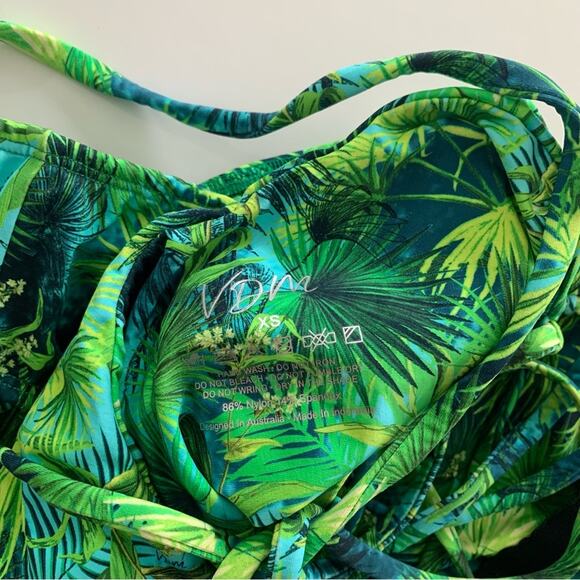 VDM Revolve Savannah Tropical Green One Piece Swimsuit Lace Up Back Bathing Suit - Picture 10 of 11